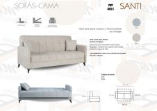 SOFA CAMA SANTI CON BRAZO 190X92CM GRIS Y BEIG