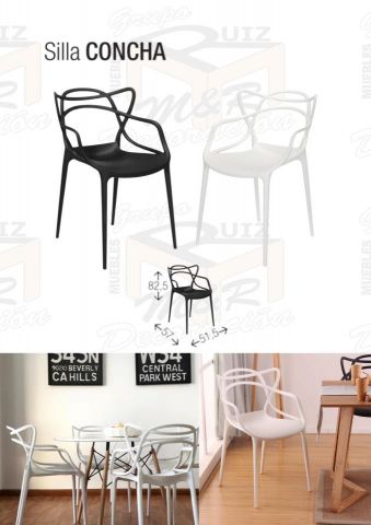 SILLAS PVC CONCHA DOS TONOS F145