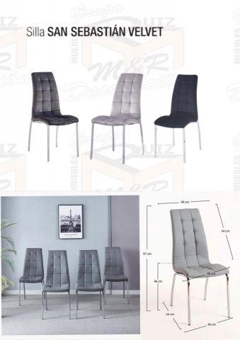 SILLAS PATA METALICA SAN SEBASTIAN VELVET F106