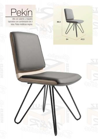 SILLAS PATA NEGRA PEKIN ASIENTO Y RESPALDO TAPIZAD