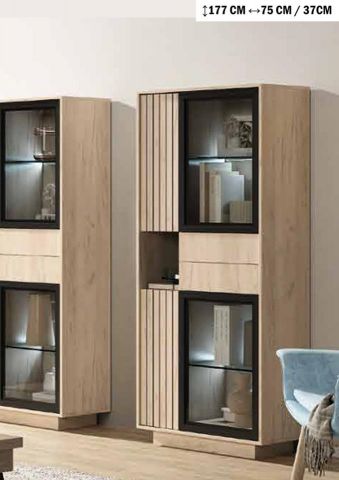 VITRINA 4 PUERTAS 2 CAJONES CAPRICHO