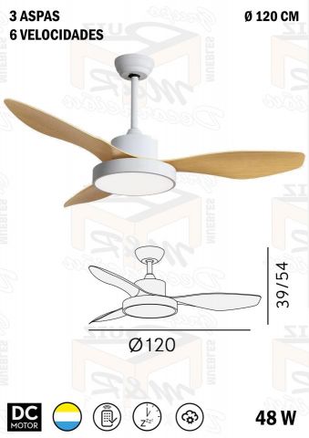 VENTILADOR HAYATE BLANCO HAYA 120 Ø 48W