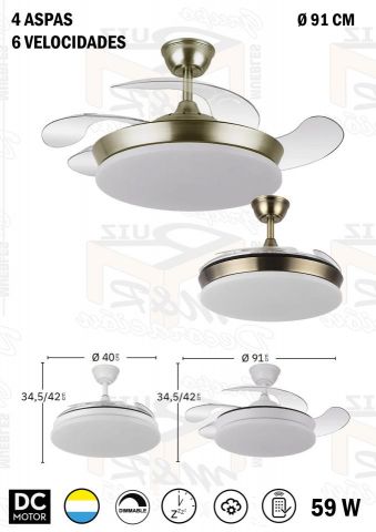 VENTILADOR TRIDENTE ORO 91 Ø 59W