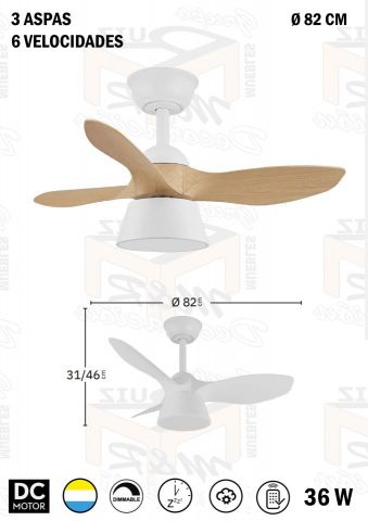 VENTILADOR CUBICO 82 Ø 36W HAYA