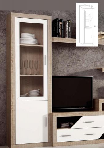 VITRINA 1 PUERTA MADERA 1 PUERTA CRISTAL LARA