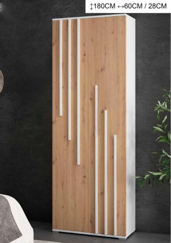 ZAPATERO 2 PUERTAS MADERA Y BLANCO ROL