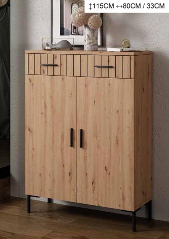 ZAPATERO 1 CAJON 2 PUERTAS MADERA ROL