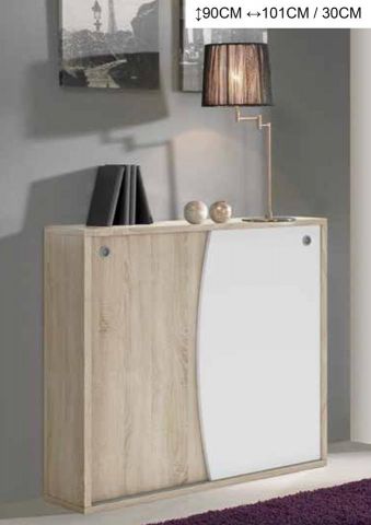 ZAPATERO 2 PUERTAS BLANCO MADERA ROL