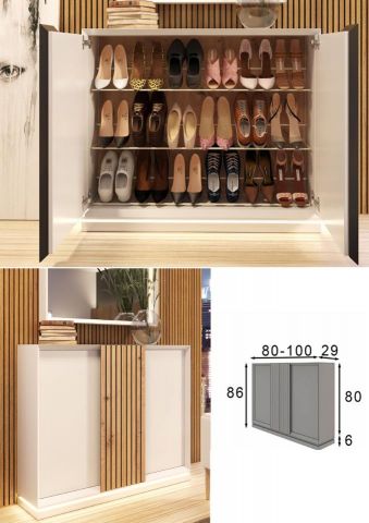 ZAPATERO 2 PUERTAS BLANCO MADERA ANTIKE