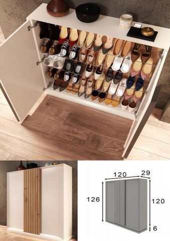 ZAPATERO 2 PUERTAS BLANCO MADERA ANTIKE