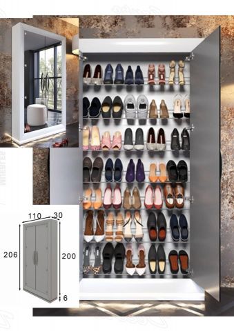 ZAPATERO ALTO 2 PUERTAS CRISTAL ANTIKE 