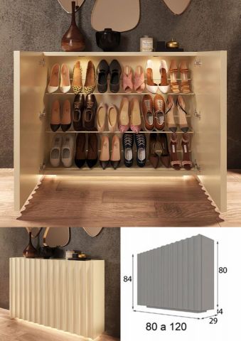 ZAPATERO 2 PUERTAS BLANCO DETALLE ANTIKE