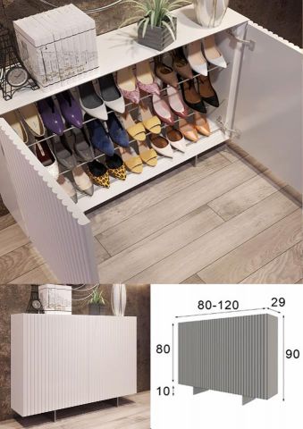ZAPATERO 2 PUERTAS BLANCO PATA METALICA ANTIKE