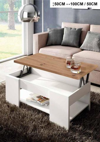 MESA ELEVABLE DE CENTRO BLANCO ROL