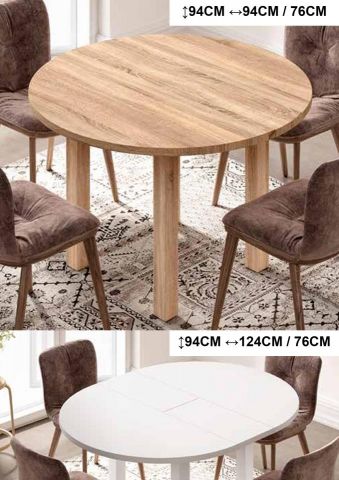 MESA COMEDOR REDONDA ECO EXTENSIBLE ROL